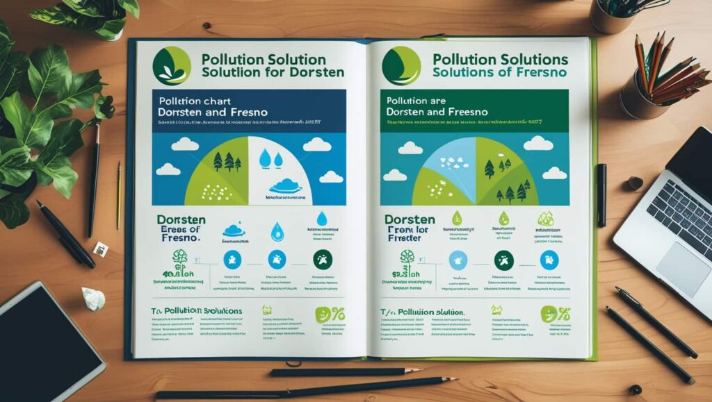 What Solutions Are Suggested In The Chart To Tackle Pollution In Dorsten And Fresno?